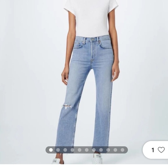 Re/Done Stove Pipe Jeans - Cloudy Blue - Size 24 - Picture 1 of 5